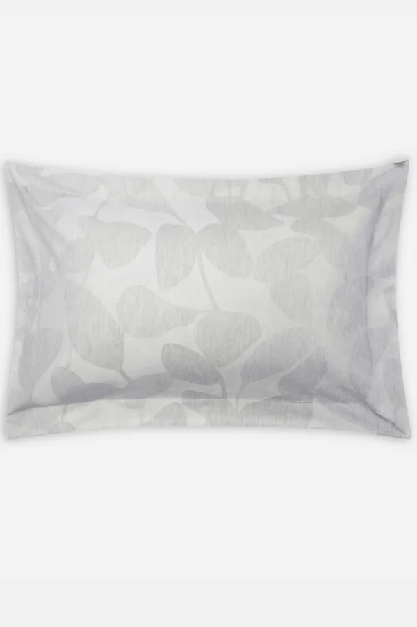 Jasper Conran Abstract Leaf Jacquard Oxford Pillow Case Melange Grey Best