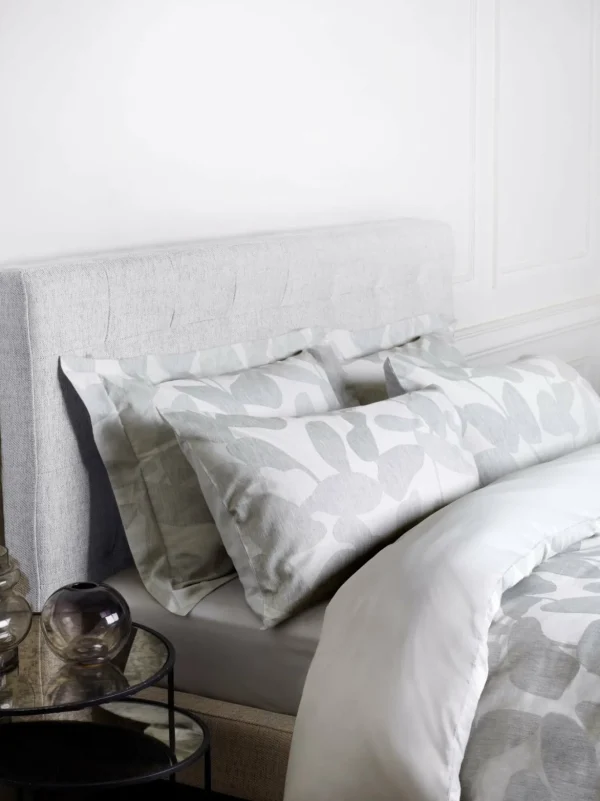 Jasper Conran Abstract Leaf Jacquard Oxford Pillow Case Melange Grey New