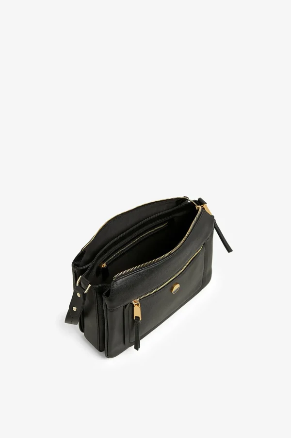 Jasper Conran Ada Cross Body Bag Black Fine Grain Shop