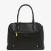 Jasper Conran Ada Work Shoulder Tote Bag Black Fine Grain Clearance