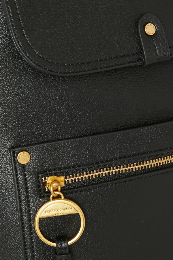 Jasper Conran Agatha Backpack Black Haircell Shiny Cheap