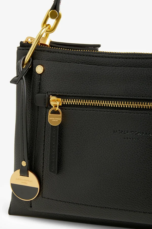 Jasper Conran Agatha Cross Body Bag Black Fine Grain Best Sale