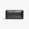Jasper Conran Alexis Leather Large Croc Zip Round Purse Flash Sale