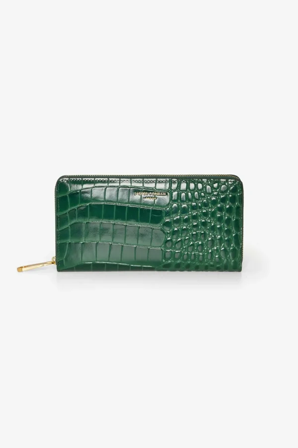 Jasper Conran Alexis Leather Large Croc Zip Round Purse Flash Sale
