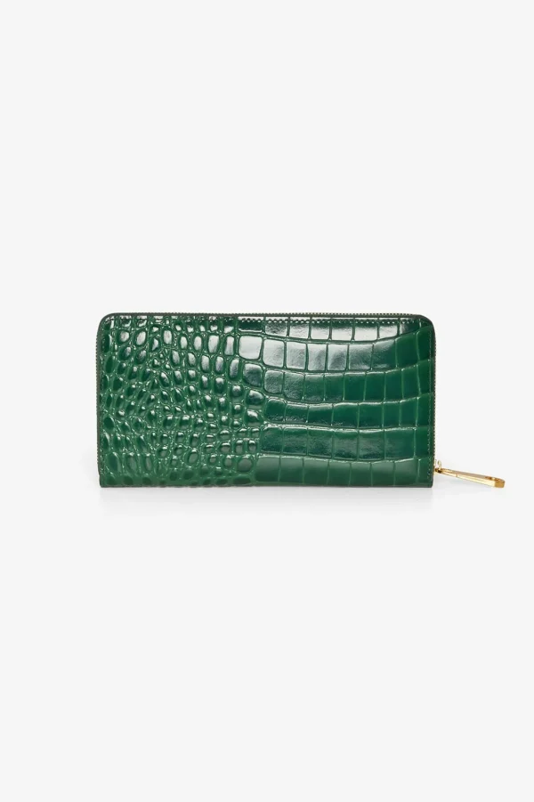 Jasper Conran Alexis Leather Large Croc Zip Round Purse Flash Sale