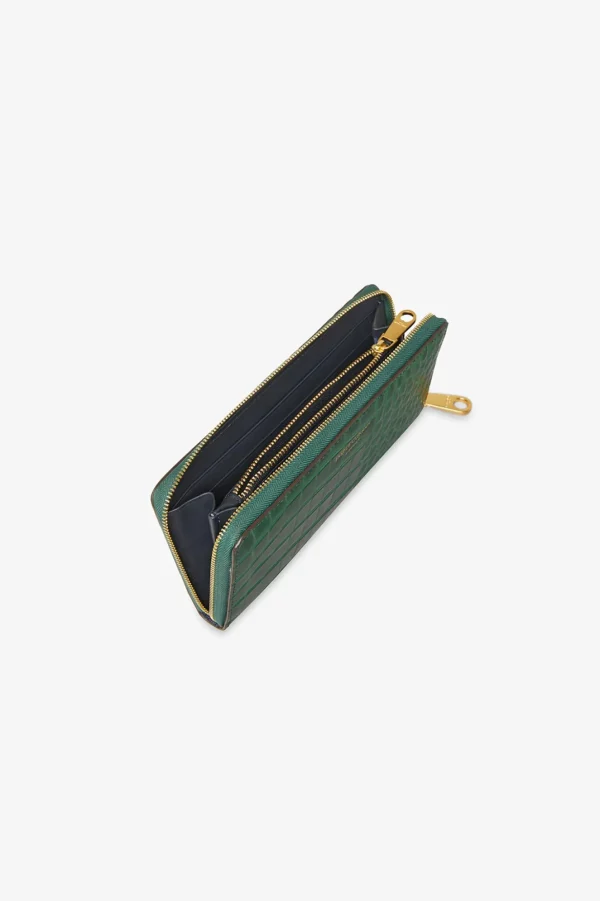 Jasper Conran Alexis Leather Large Croc Zip Round Purse Flash Sale