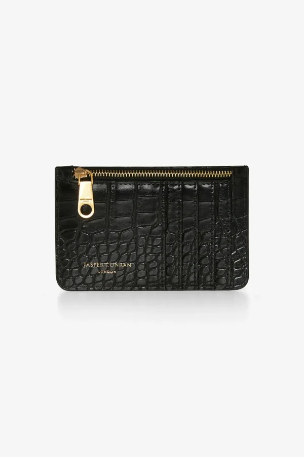 Jasper Conran Amber Croc Zip Coin & Card Holder Outlet