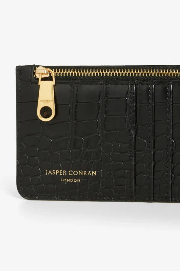 Jasper Conran Amber Croc Zip Coin & Card Holder Store