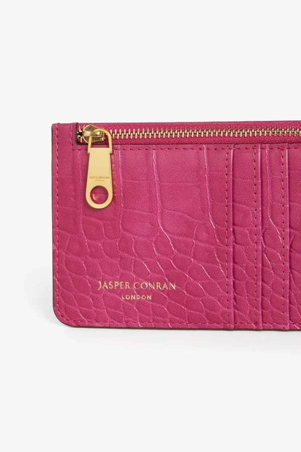 Jasper Conran Amber Croc Zip Coin & Card Holder Store