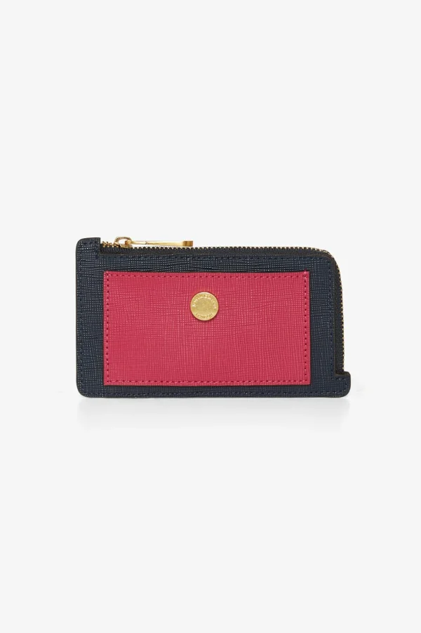 Jasper Conran Astrid Leather Zip Coin & Card Holder Red Orange Fashion