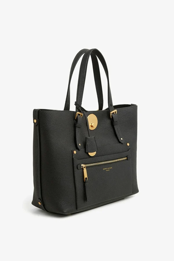 Jasper Conran Aubrey Shopper Tote Bag Black Natural Grain New