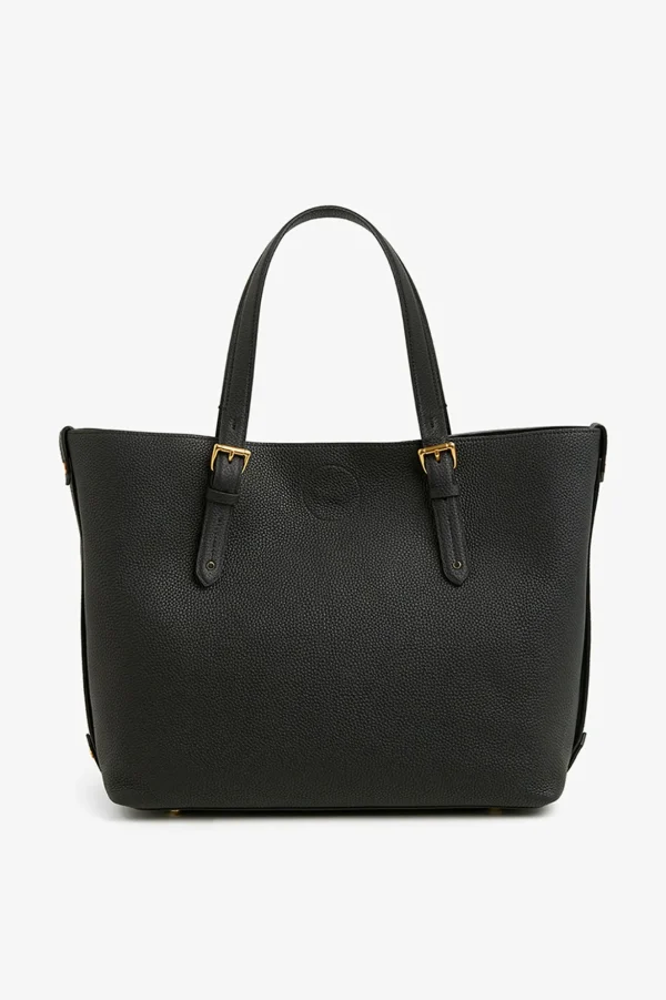 Jasper Conran Aubrey Shopper Tote Bag Black Natural Grain New