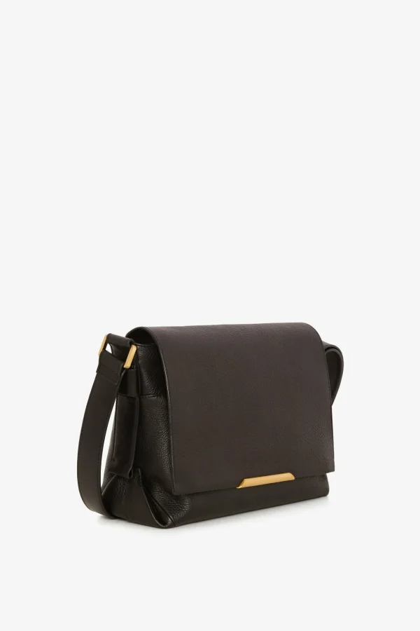 Jasper Conran Beatrix Leather Flap Messenger Black Flash Sale