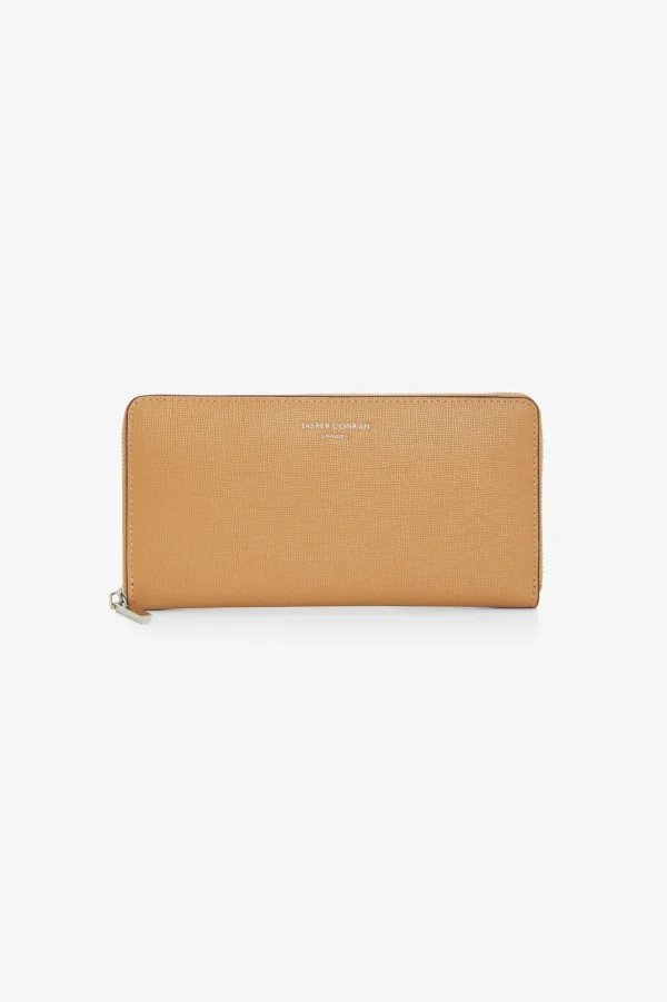 Jasper Conran Bee Leather Cross Hatch Large Purse Camel Bee New