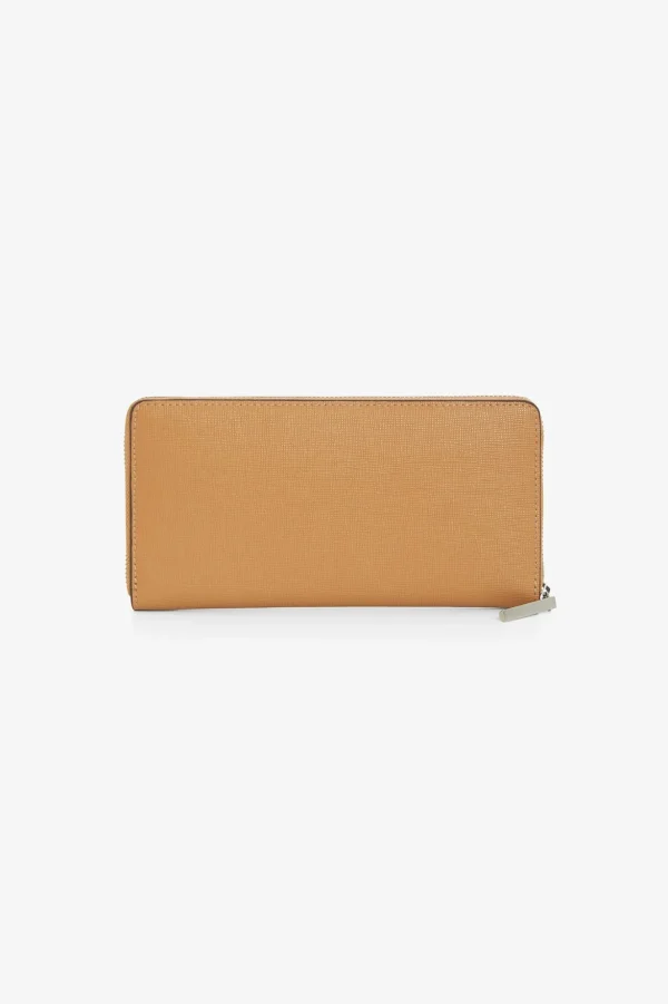 Jasper Conran Bee Leather Cross Hatch Large Purse Camel Bee New