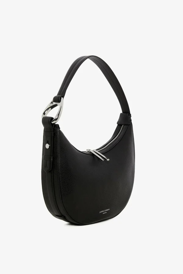 Jasper Conran Bee Leather Scoop Shoulder Bag Black New