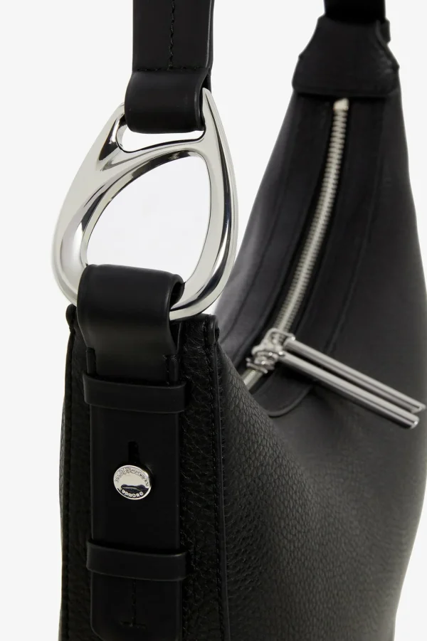 Jasper Conran Bee Leather Scoop Shoulder Bag Black New