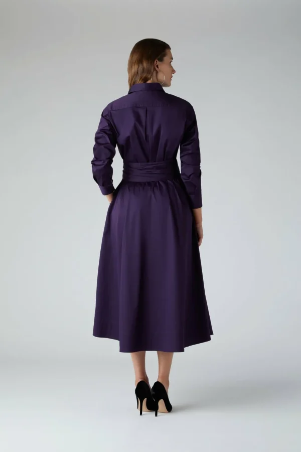 Jasper Conran Blythe Full Skirt Shirt Dress Purple Sale