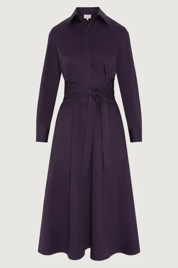 Jasper Conran Blythe Full Skirt Shirt Dress Purple Sale