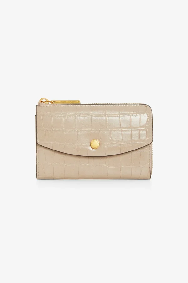 Jasper Conran Brianna Croc Medium Zip Around Purse Camel Best Sale