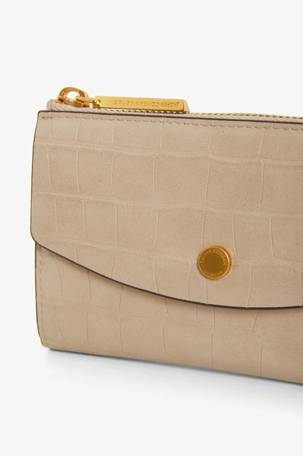 Jasper Conran Brianna Croc Medium Zip Around Purse Camel Best Sale