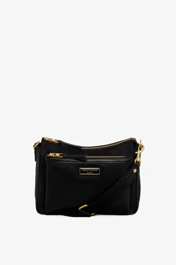 Jasper Conran Carmen Nylon Cross Body Bag Black Outlet