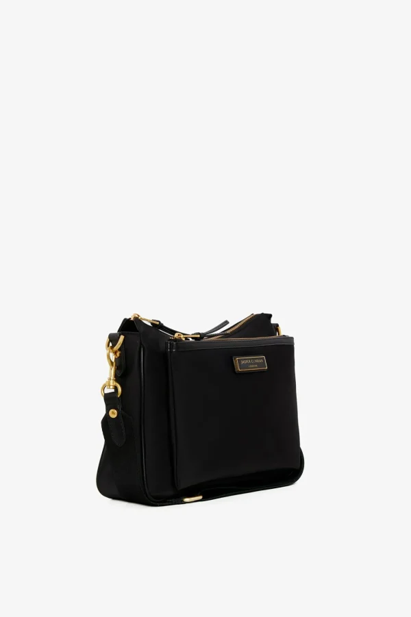 Jasper Conran Carmen Nylon Cross Body Bag Black Outlet