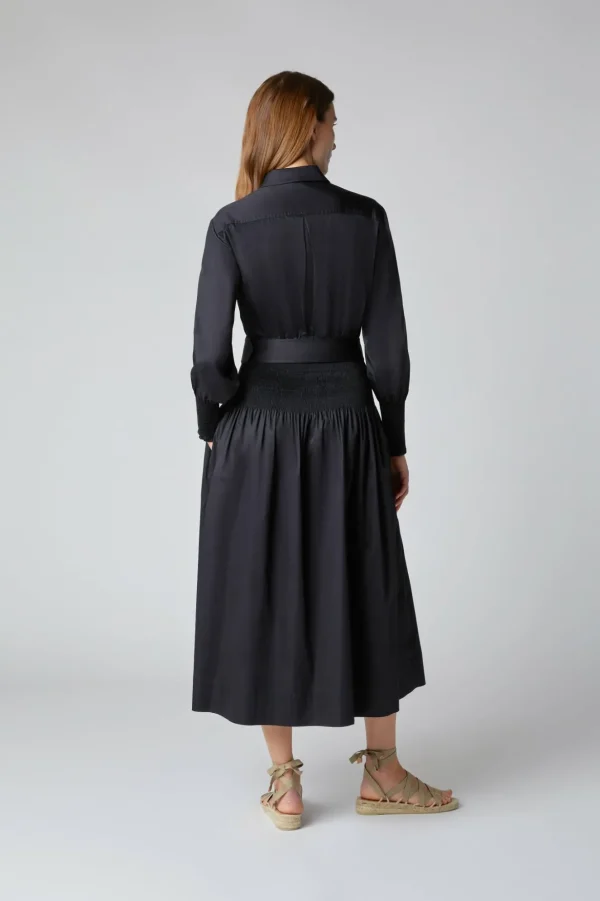 Jasper Conran Carrie Shirred Waist Shirt Dress Black Flash Sale