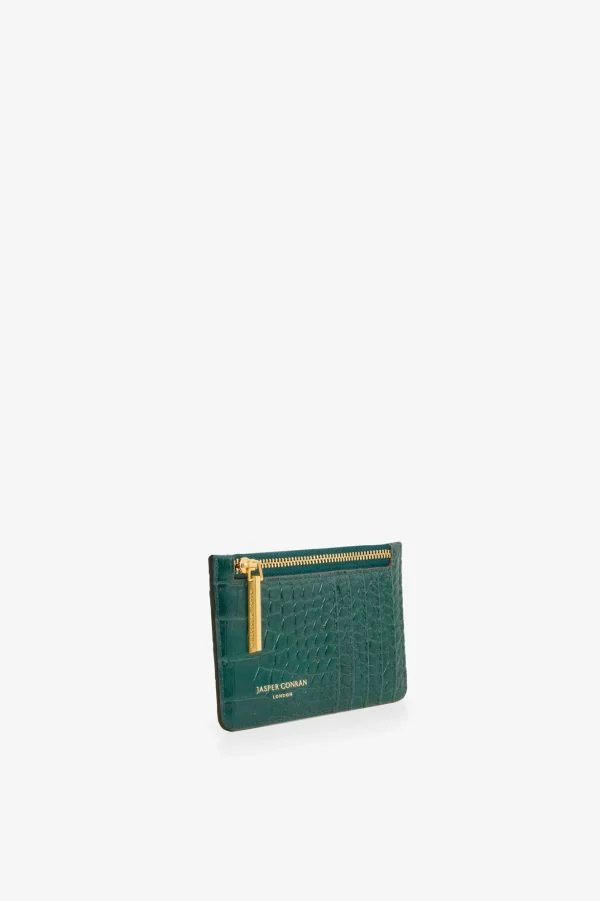 Jasper Conran Celeste Croc Cardholder Green Store