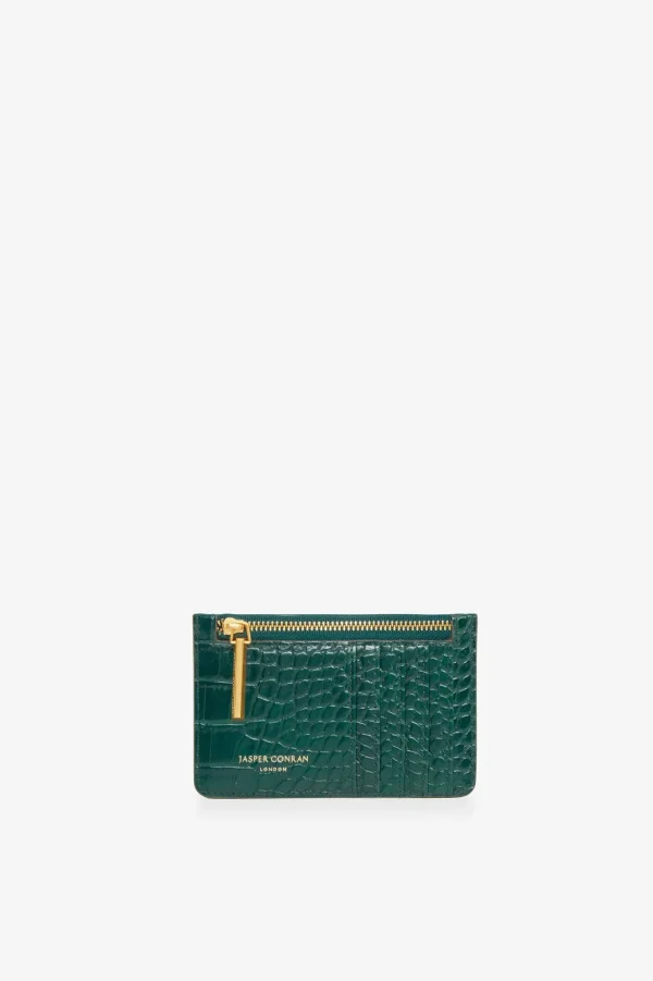 Jasper Conran Celeste Croc Cardholder Green Store