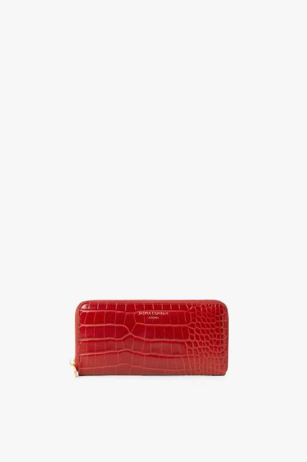 Jasper Conran Celia Leather Croc Large Purse Red Celia Croc Large Purse Flash Sale