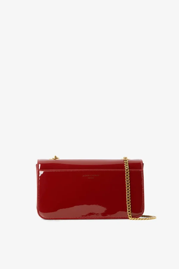 Jasper Conran Celia Leather Patent Chain Strap Evening Bag Outlet