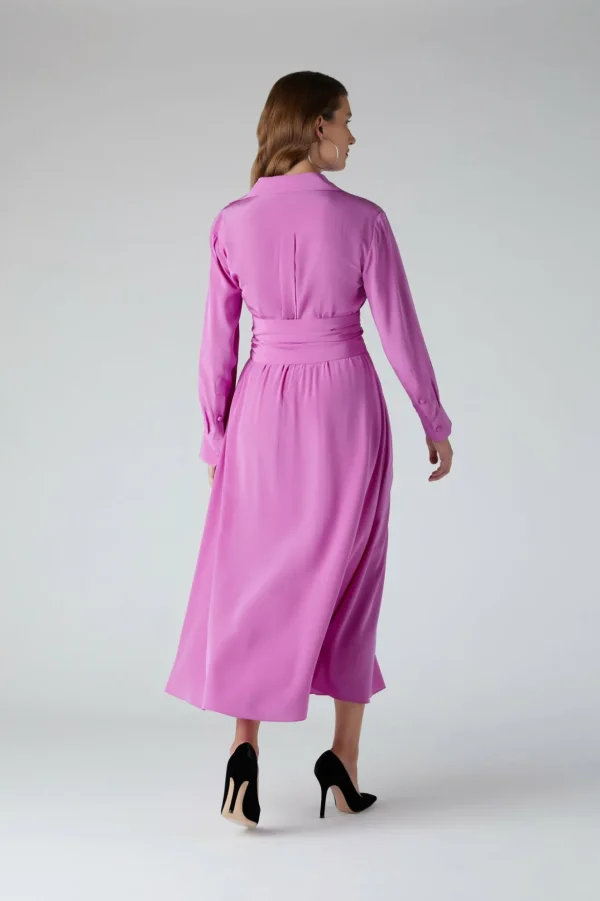 Jasper Conran Celia Silk Full Skirt Shirt Dress Flash Sale