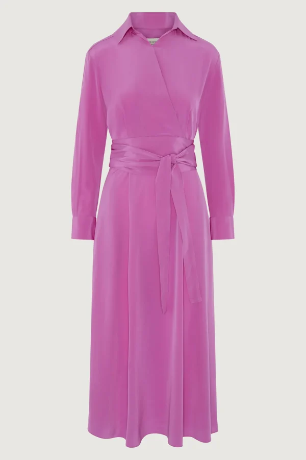 Jasper Conran Celia Silk Full Skirt Shirt Dress Flash Sale