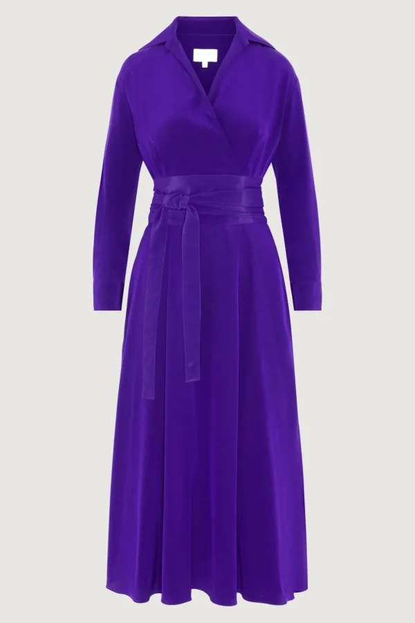 Jasper Conran Celia Silk Full Skirt Shirt Dress Flash Sale