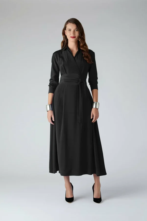 Jasper Conran Celia Silk Full Skirt Shirt Dress Flash Sale