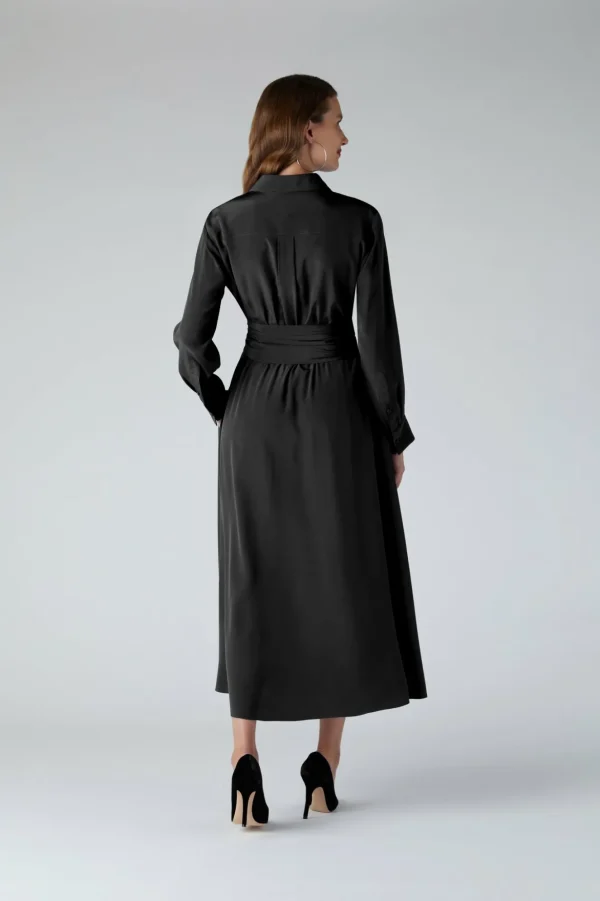 Jasper Conran Celia Silk Full Skirt Shirt Dress Flash Sale