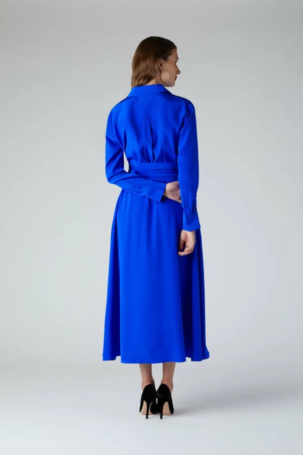 Jasper Conran Celia Silk Full Skirt Shirt Dress Flash Sale