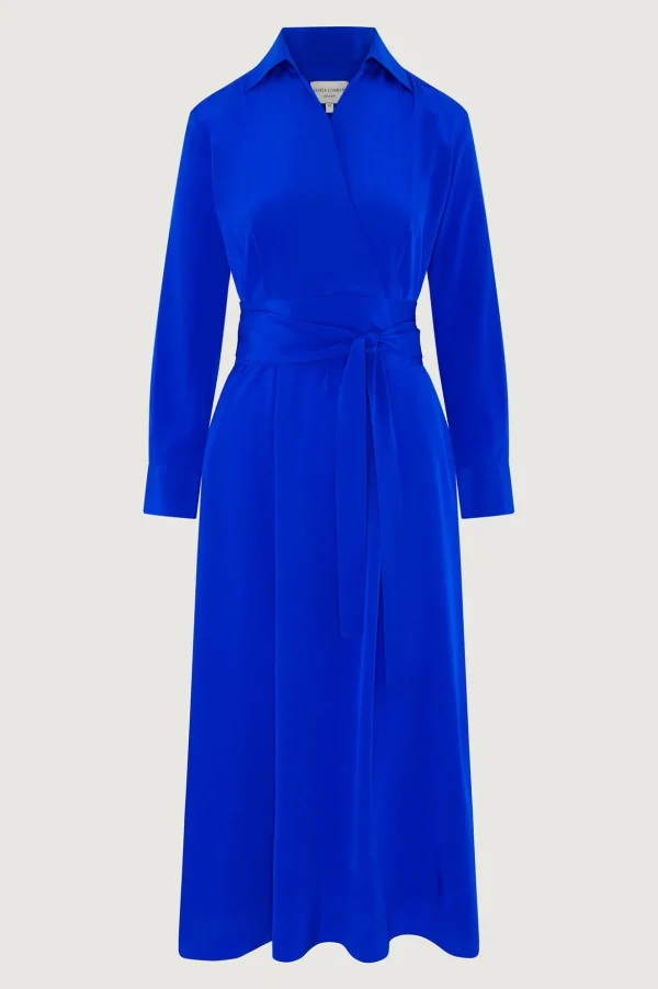 Jasper Conran Celia Silk Full Skirt Shirt Dress Flash Sale