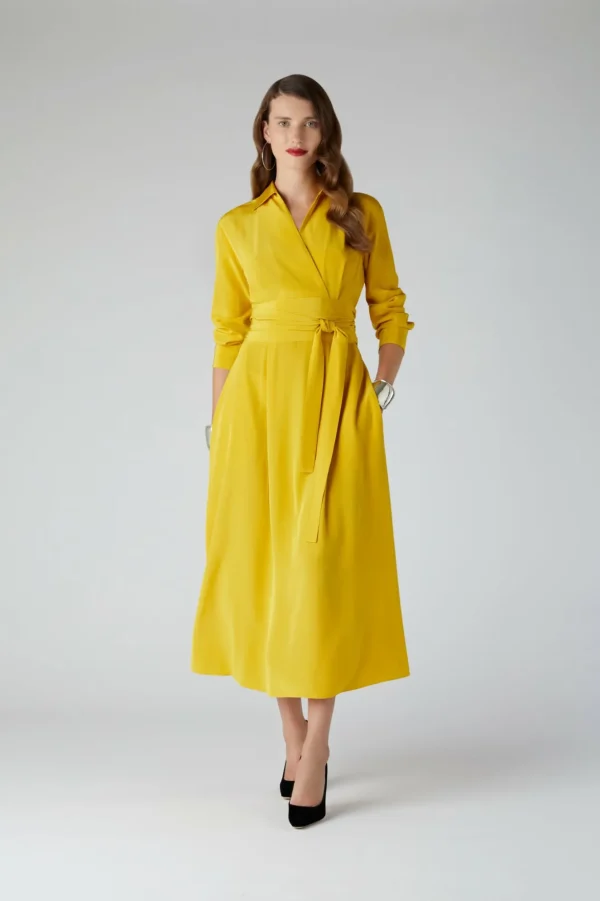 Jasper Conran Celia Silk Full Skirt Shirt Dress Discount