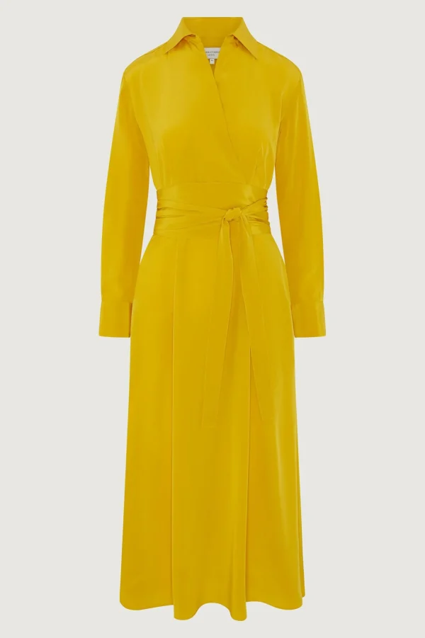 Jasper Conran Celia Silk Full Skirt Shirt Dress Flash Sale