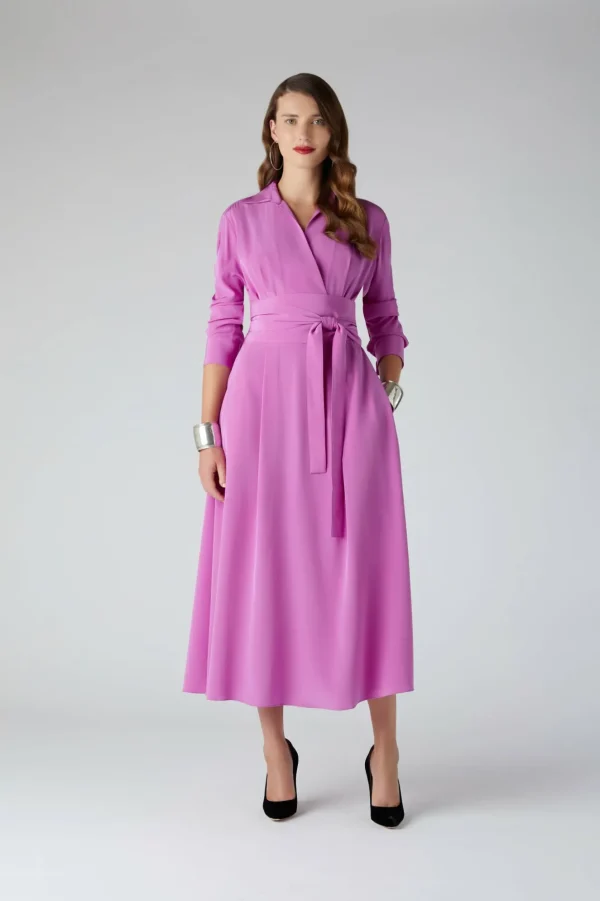 Jasper Conran Celia Silk Full Skirt Shirt Dress Flash Sale