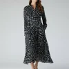Jasper Conran Chloe Shirt Printed Georgette Dress Black Cheap
