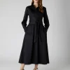 Jasper Conran Clemence Collared A-Line Dress With Obi Belt Black Shop