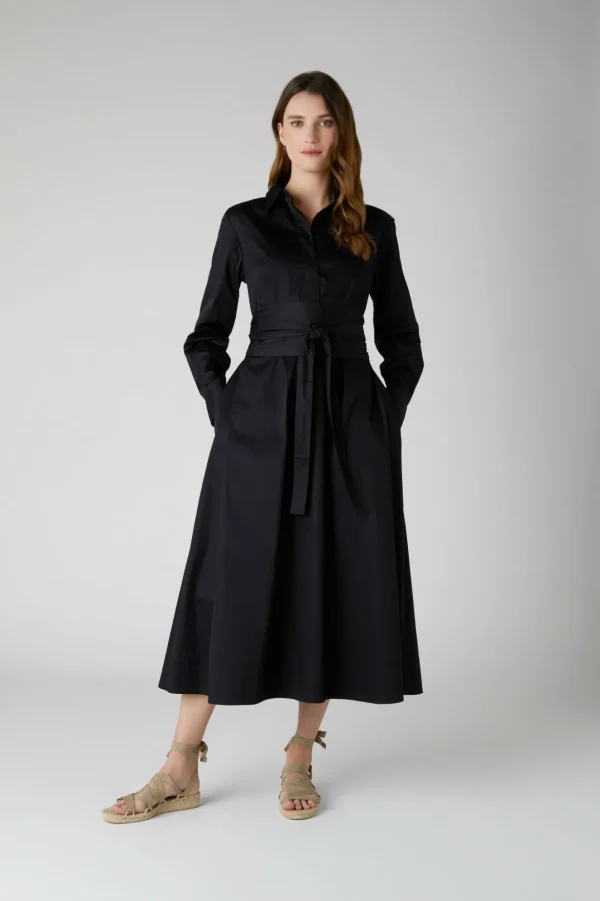 Jasper Conran Clemence Collared A-Line Dress With Obi Belt Black Shop