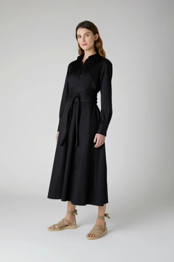 Jasper Conran Clemence Collared A-Line Dress With Obi Belt Black Shop