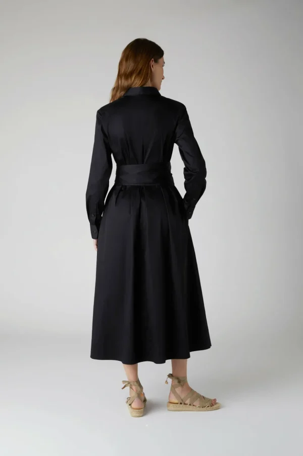 Jasper Conran Clemence Collared A-Line Dress With Obi Belt Black Shop