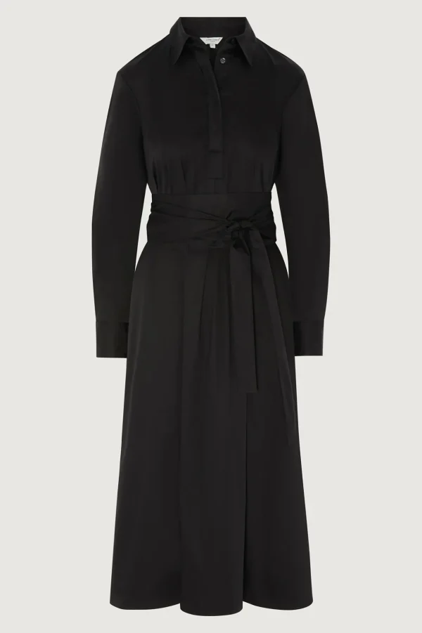 Jasper Conran Clemence Collared A-Line Dress With Obi Belt Black Shop