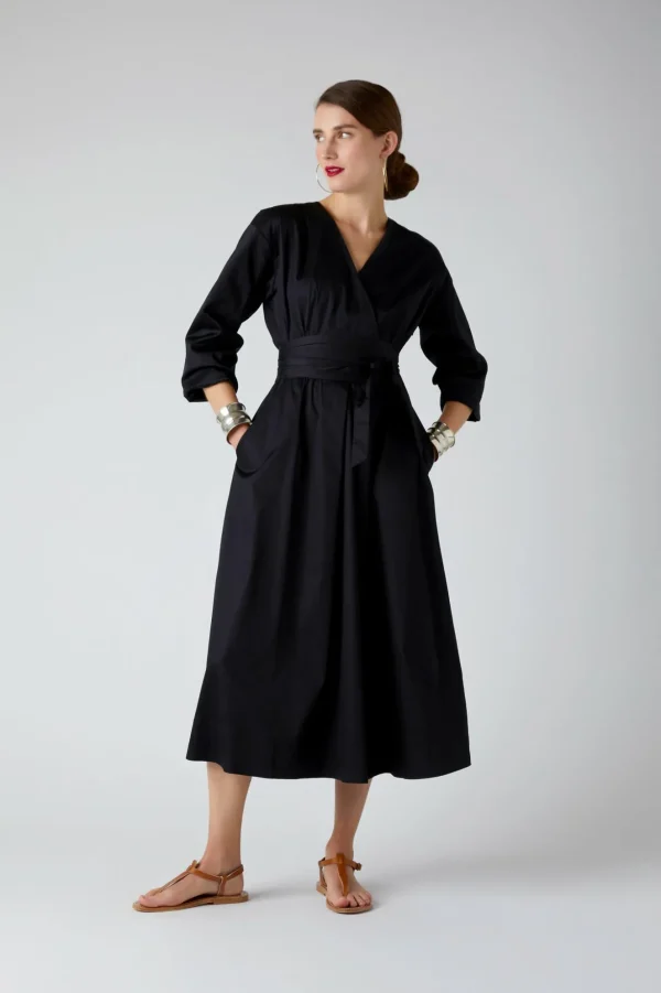 Jasper Conran Connie Full Skirt Wrap Dress Black Cheap