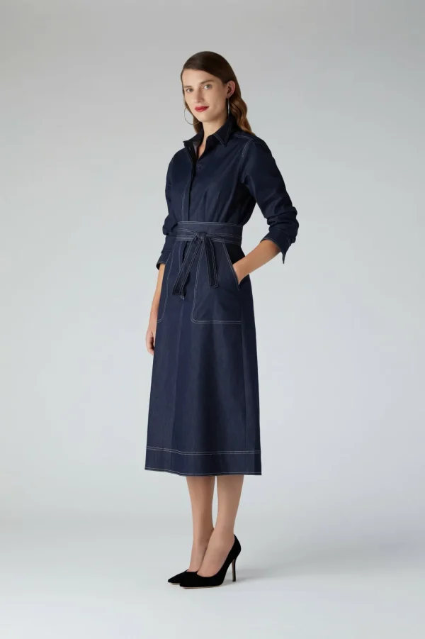Jasper Conran Cyd Denim Shirt Dress Blue Cheap